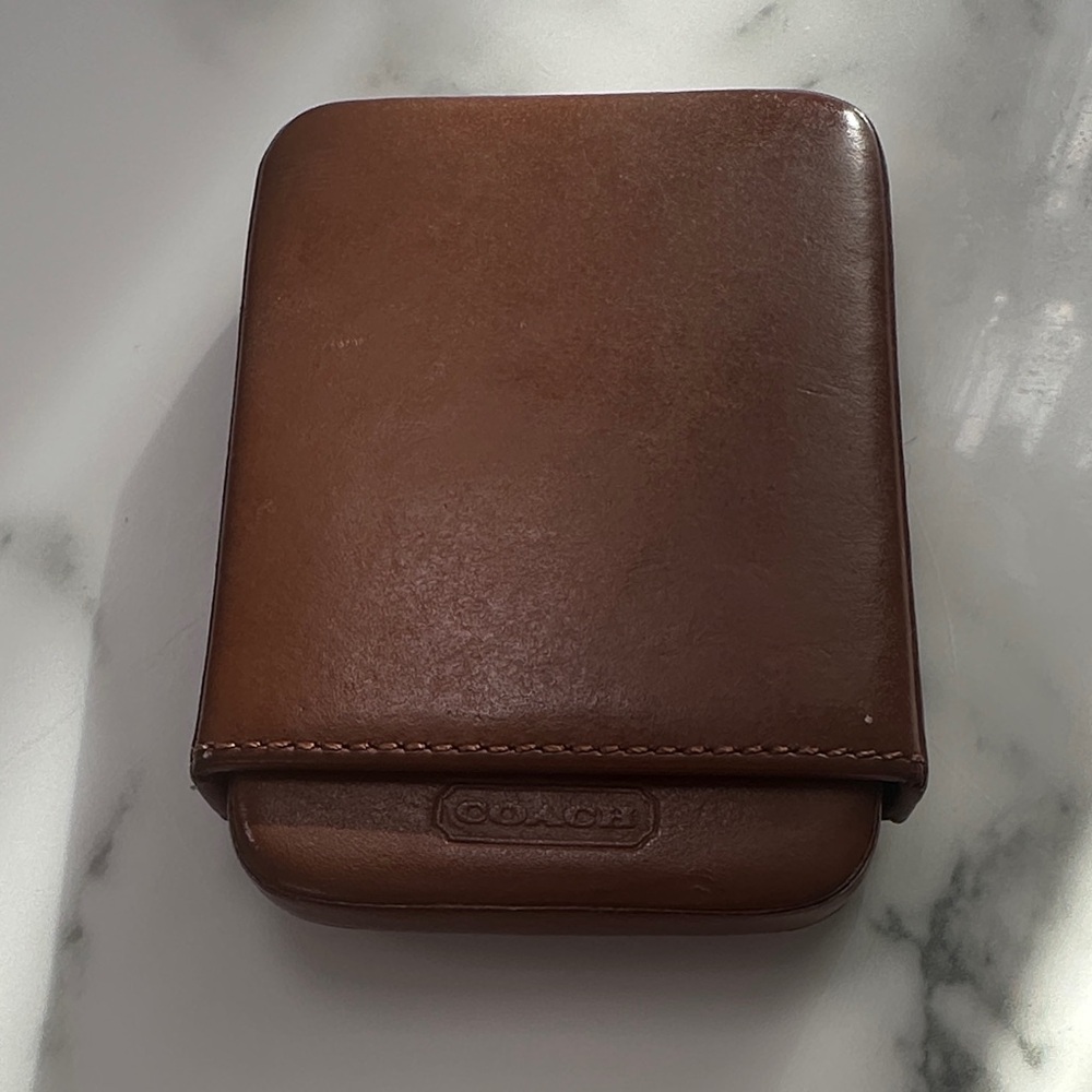 Coach Rich Brown Leather Card Holder